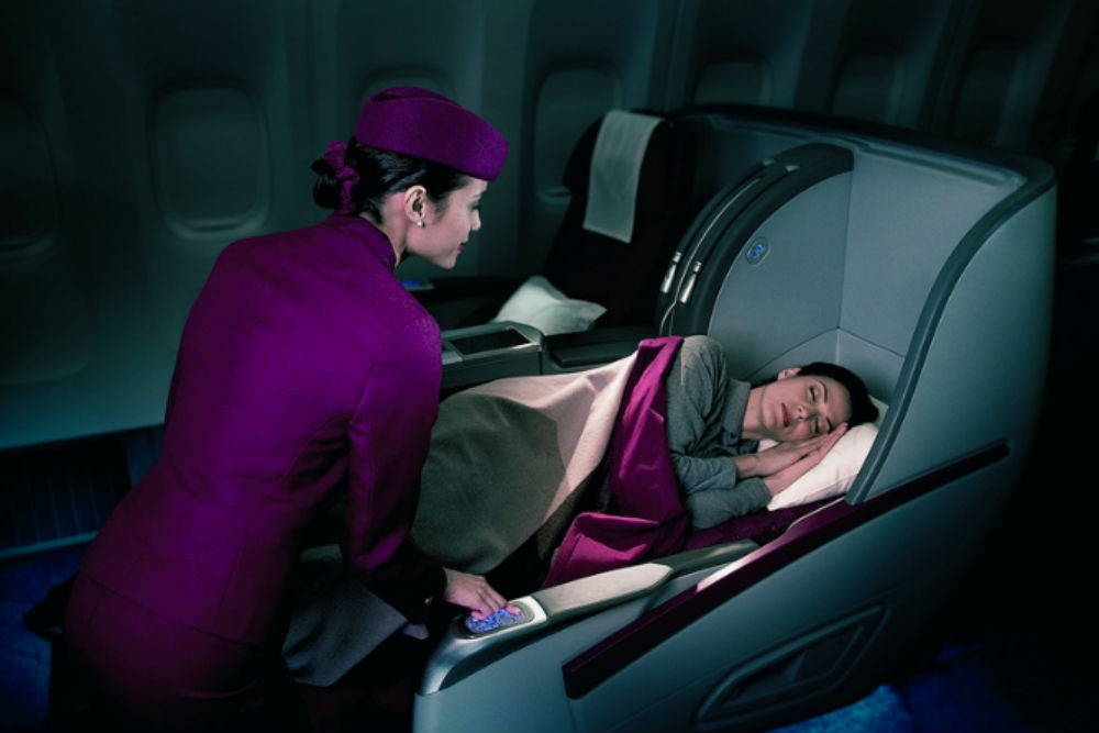 Qatar Airways lie-flat beds