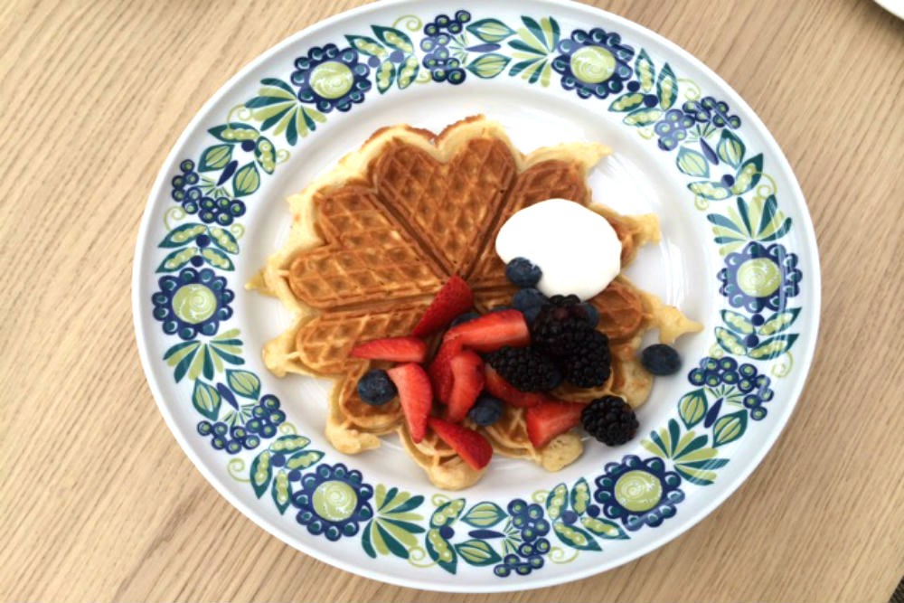 Norwegian-style waffles, fluffier than Swedish ones, are up for grabs morning and afternoon in the little Norwegian deli on deck 7.