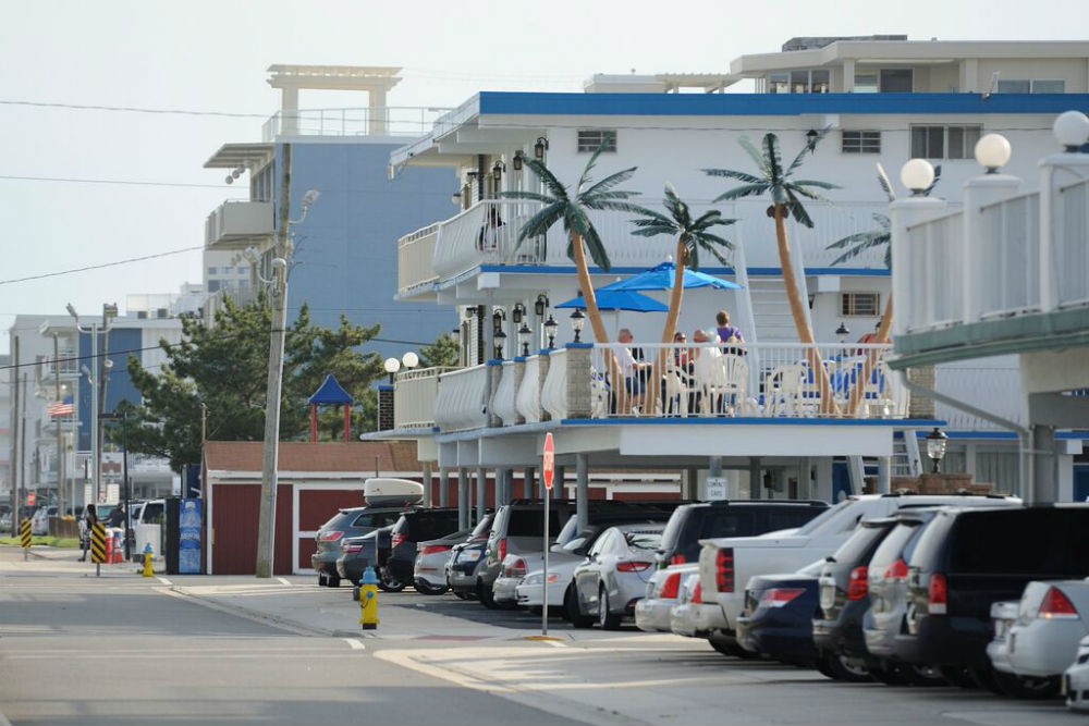 A typical Wildwood motel, complete with fake palm trees