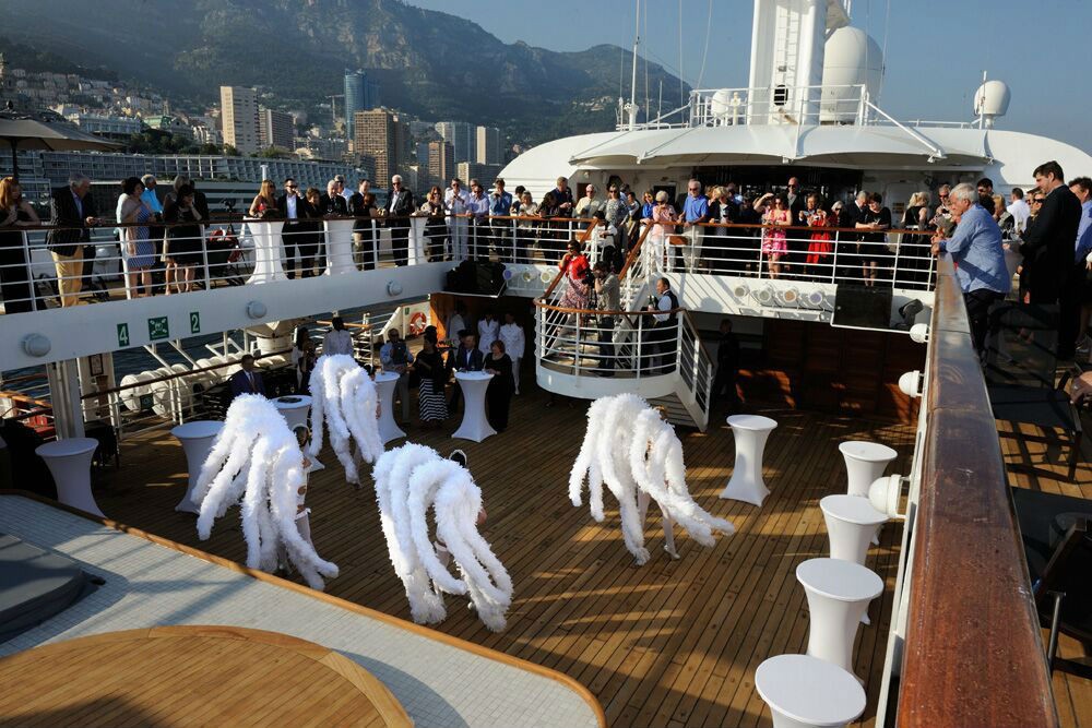 In Monte Carlo, at cocktail hour, Windstar brought local dancers onboard the ship.