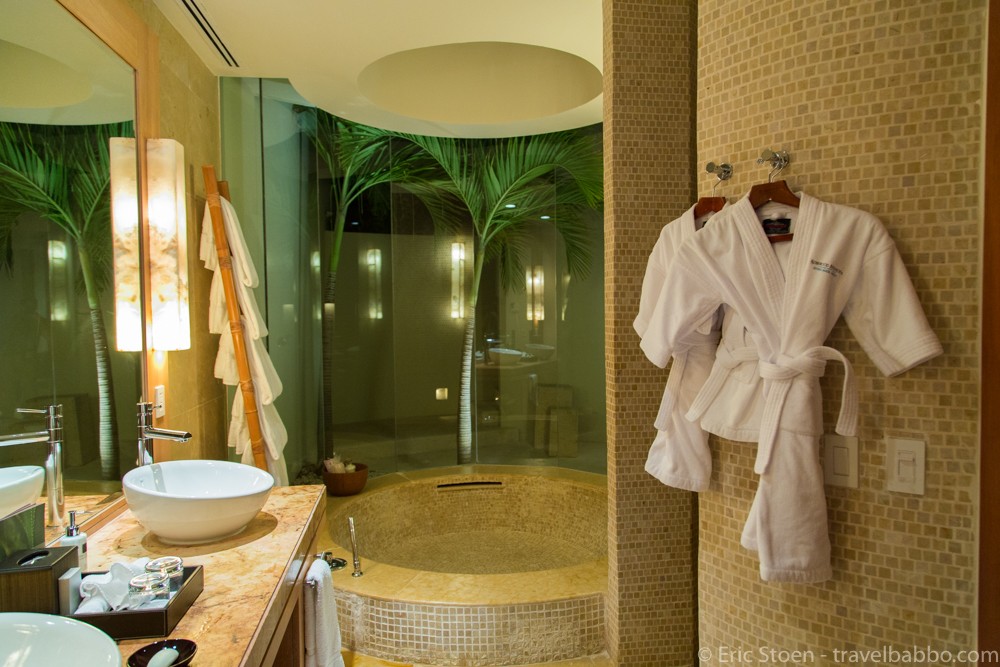 Three kid-sized robes waiting for us at the Rosewood Mayakoba by Travel Babbo