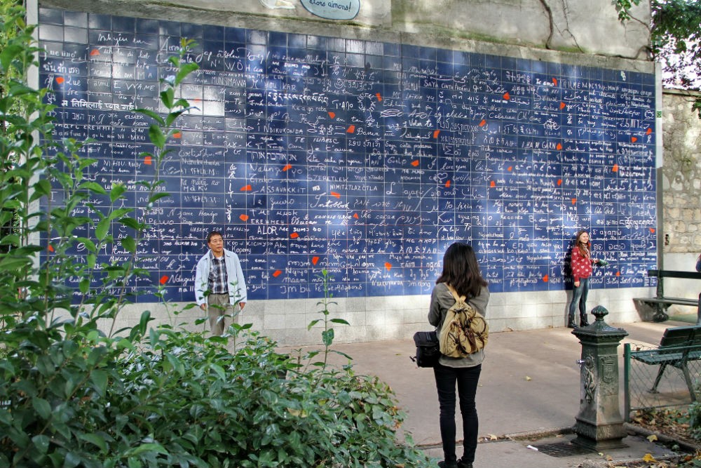 The "I Love You" wall mural in Montmartre, Paris