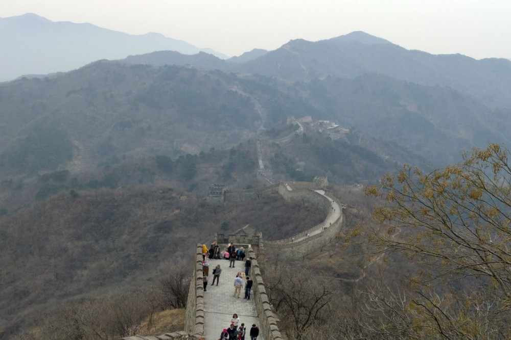 Great Wall of China part that juts out
