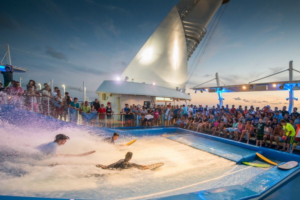 Flow Rider staff show on Royal Caribbean's Allure of the Seas