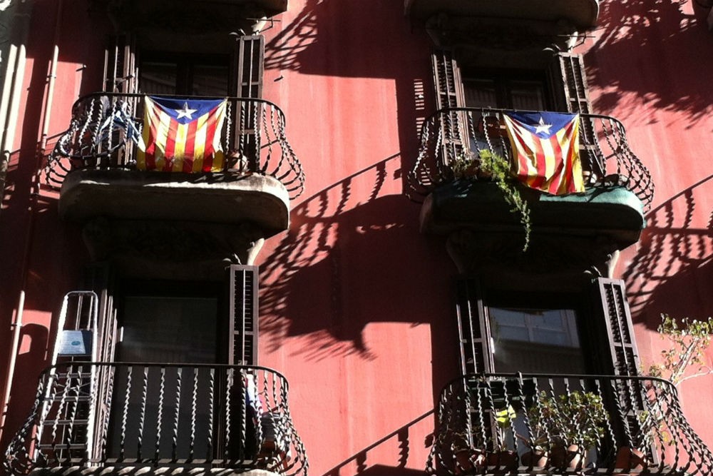 Catalan flags in Gracia, Barcelona, Spain. Photo: Context Travel