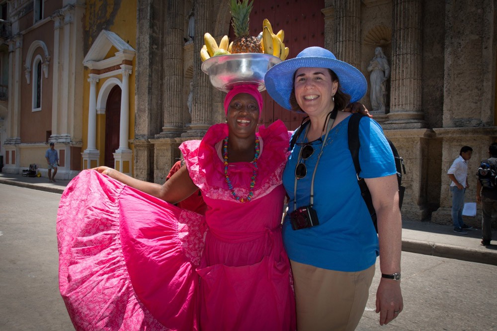 Wendy and a new friend in Cartagena, Colombia, last month.
