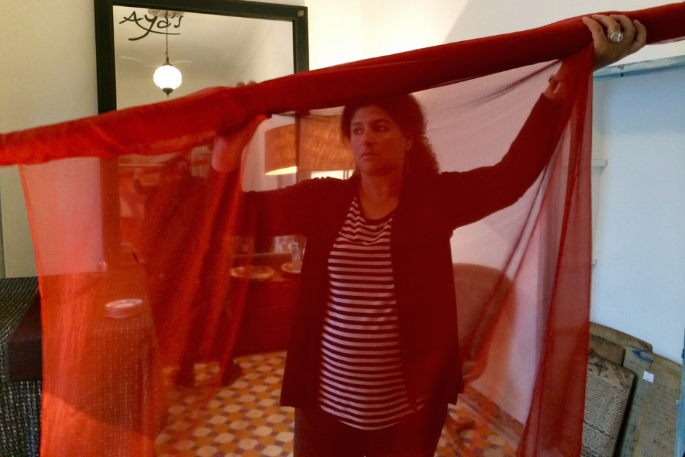 Nawal keeps plenty of fabrics in her boutique too.
