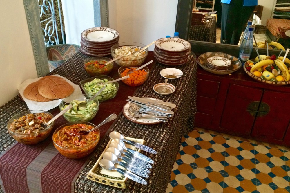 Lunch, served in Nawal's studio, began with an array of homemade salads and mezzes