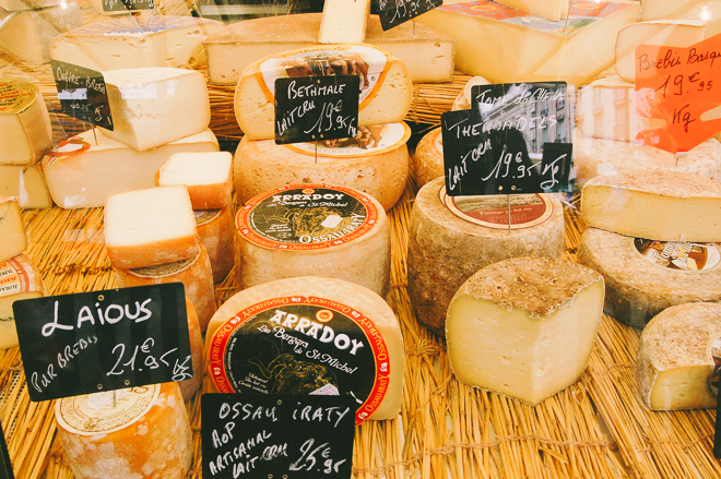 Cheese at the Notre Dame Market in Versailles, France