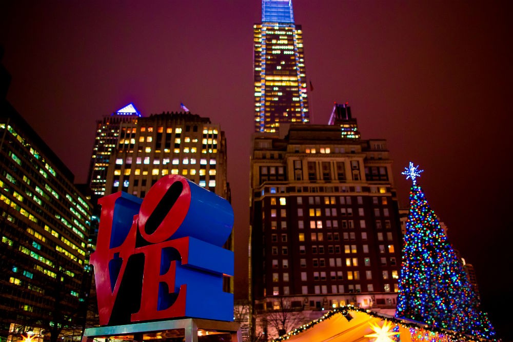 Christmas tree in Love Park, Philadelphia