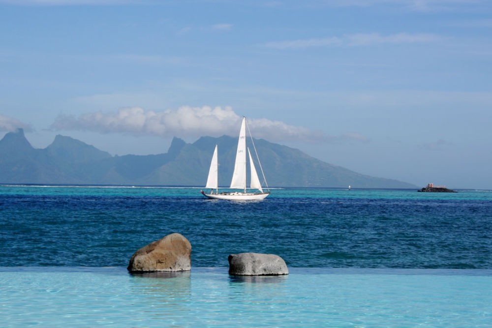 sailboat in the water in Tahiti, French Polynesia
