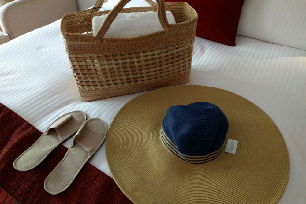 Grand Velas Riviera Maya hat and basket Mexico