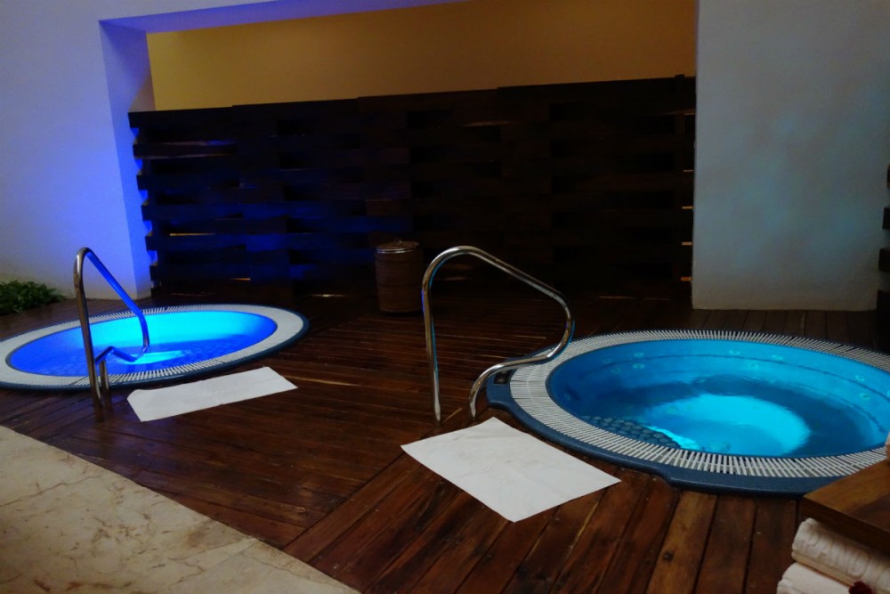 The spa hot tubs at Grand Velas Riviera Maya, Mexico