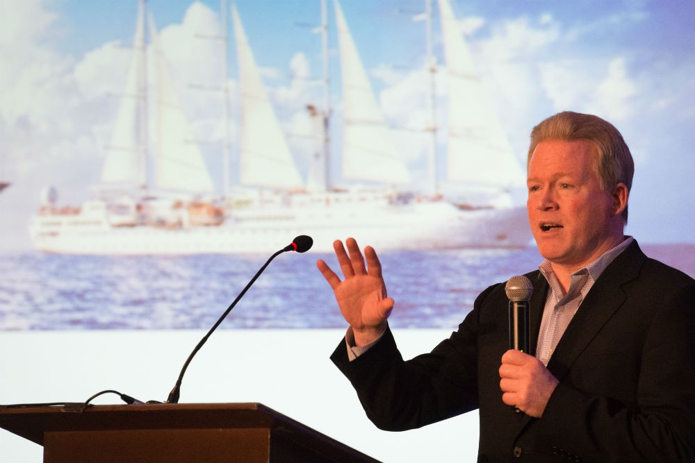 Windstar president John Delaney speaks at the 2017 WendyPerrin.com Global Travel Summit
