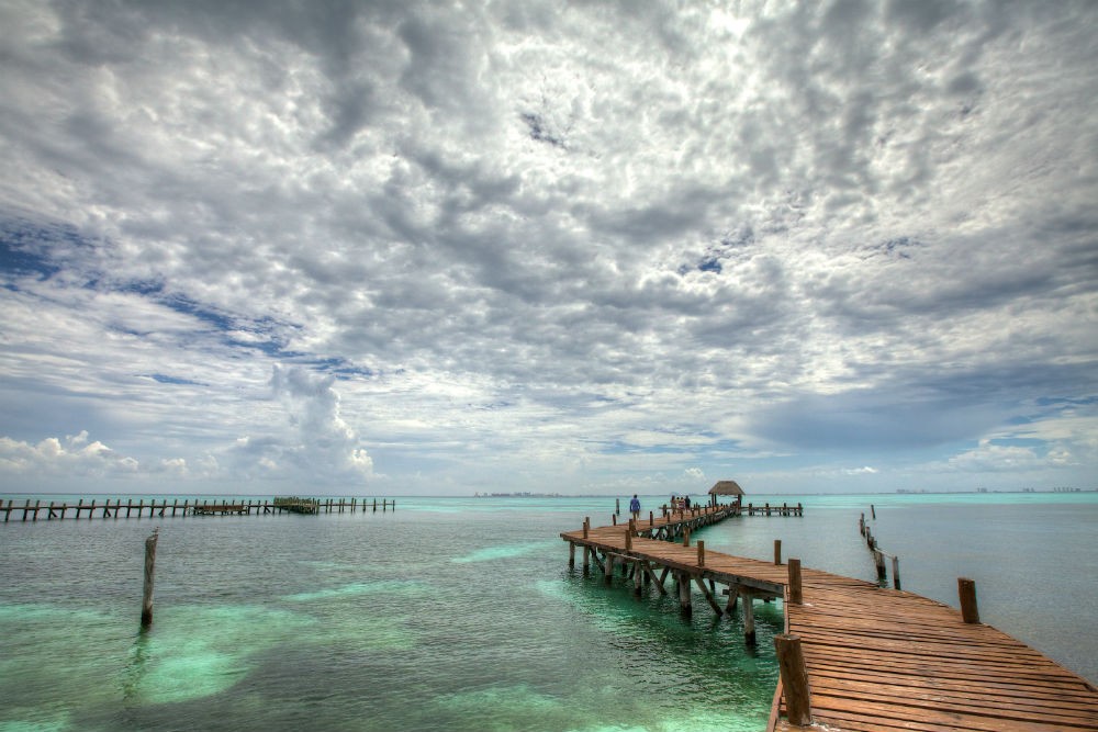 a dock in the ocean on Isla Mujeres, Quintana Roo