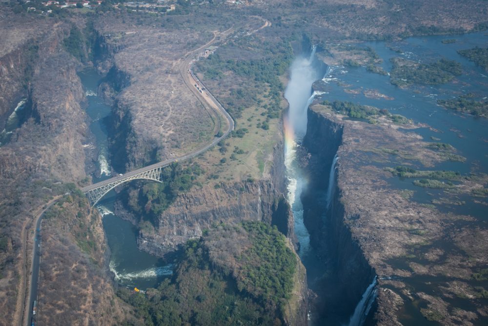 A helicopter flight over Victoria Falls can bring the area’s geological history to life.
