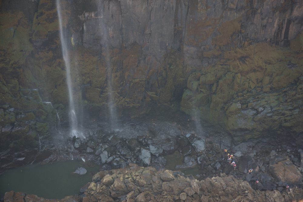 In dry season you can walk below the waterfall.