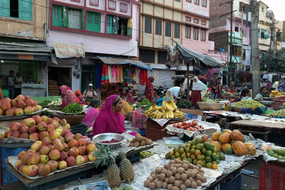 fruit market in Udaipur India