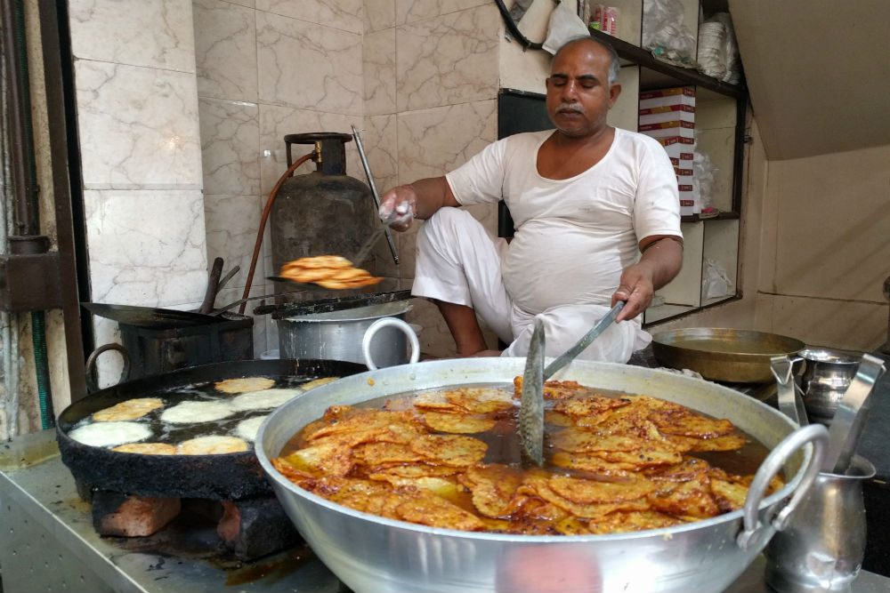 pancake street vendor in Pushkar India