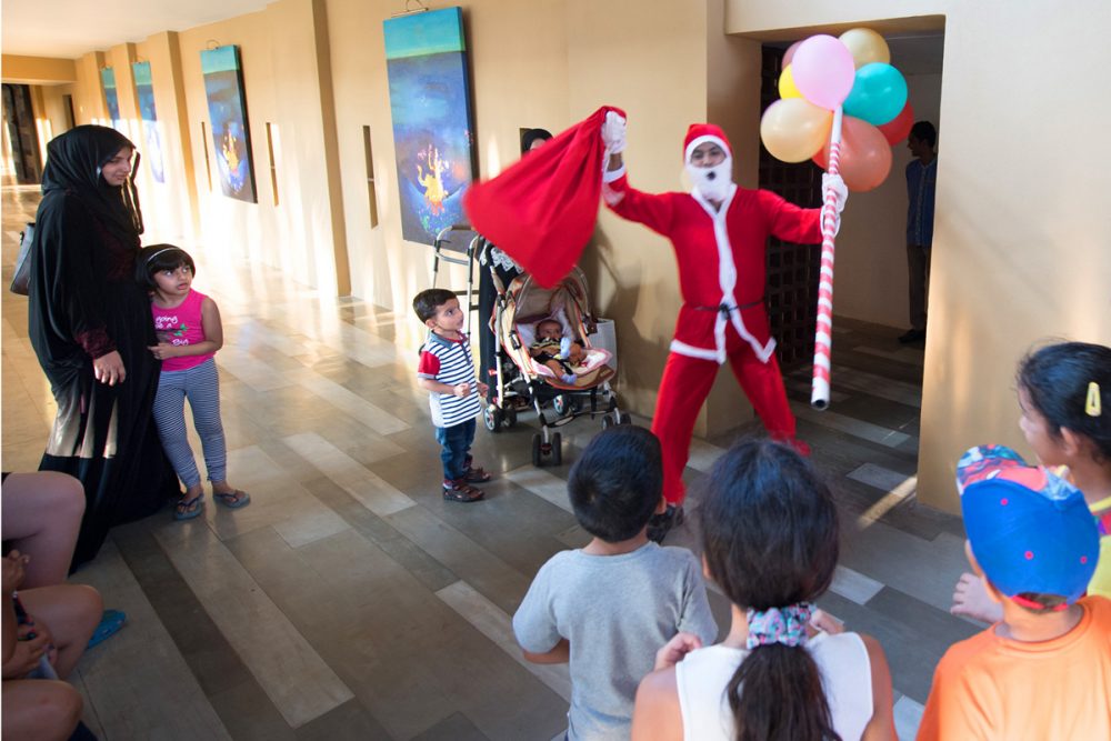 A 130-pound Santa arrived at our hotel on Christmas Eve, thrilling young guests of all religions.
