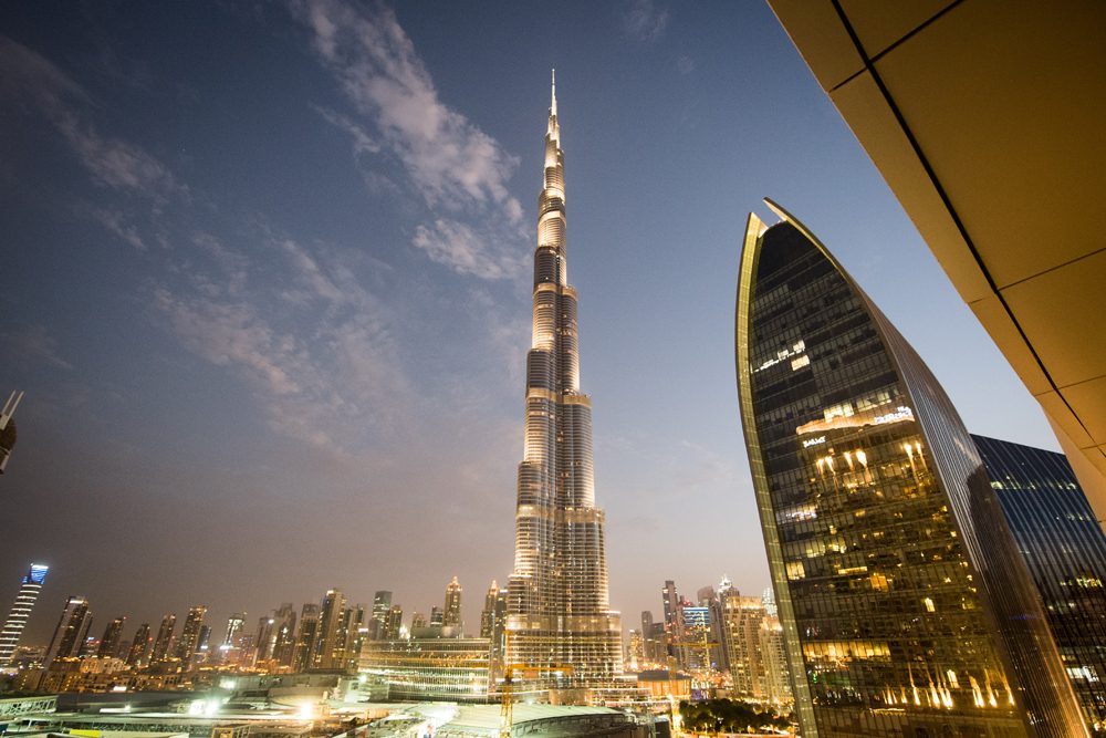 Dubai Burj Khalifa view from hotel balcony
