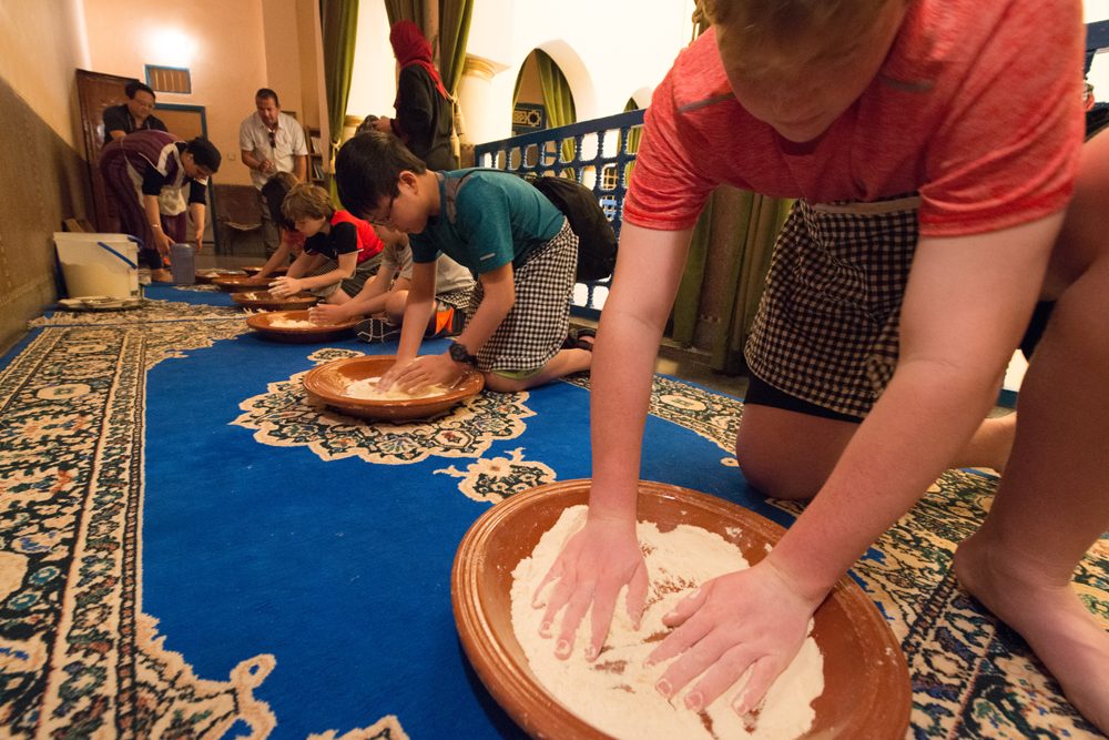 Morocco boys making bread