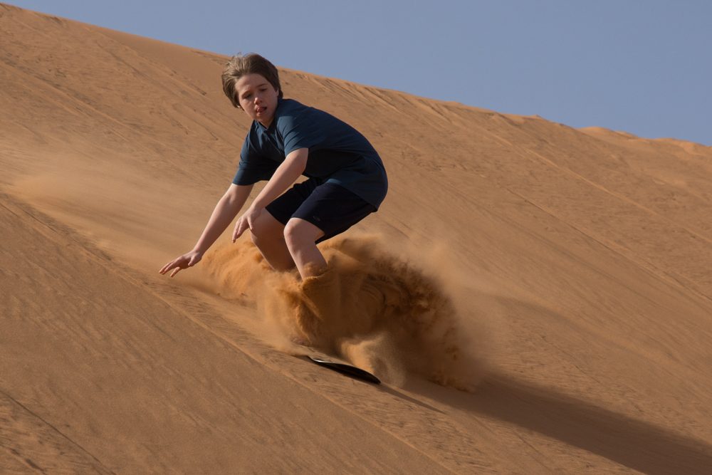 Morocco desert sandboarding