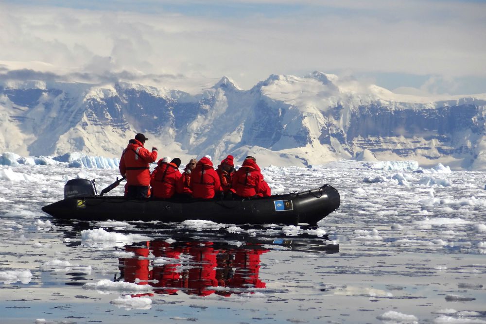 Zodiac cruise through the ice, Antarctica. Photo: Abby Suplizio