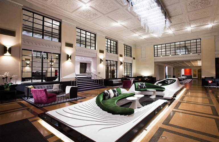 Lobby of The Affinia Manhattan hotel