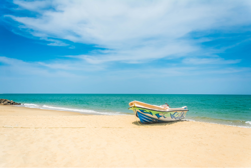 eautiful Tropical Beach In Kalpitiya, Sri Lanka. These boats used to take people to watch dolphins