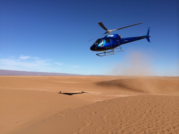 Sahara Morocco Helicopter Landing