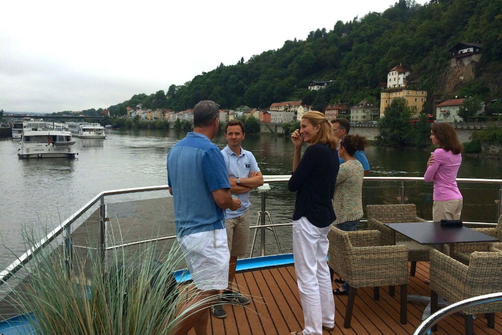 Observation deck on the AmaSonata, Passau.