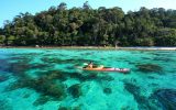 kayak on turquoise water Koh Lipe island Thailand