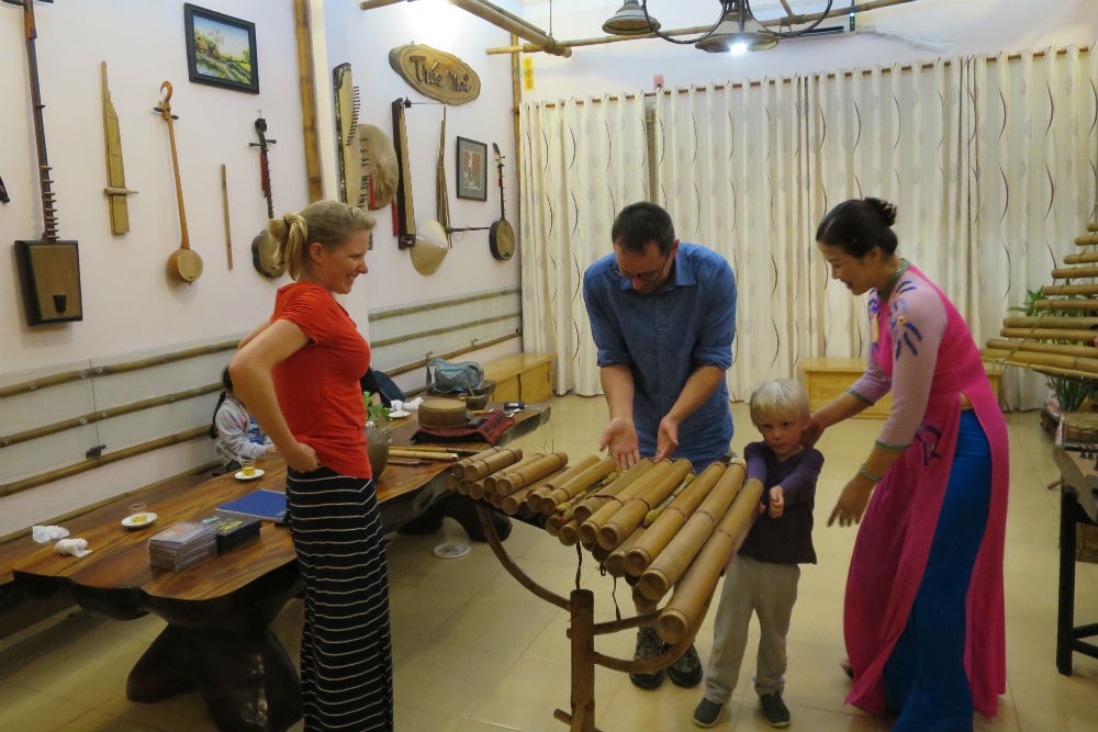 A Vietnamese family played their collection of traditional instruments for us in Saigon