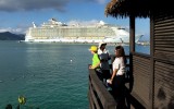 Smitha leads us to our cabana in Labadee, Royal Caribbean’s private port in Haiti.