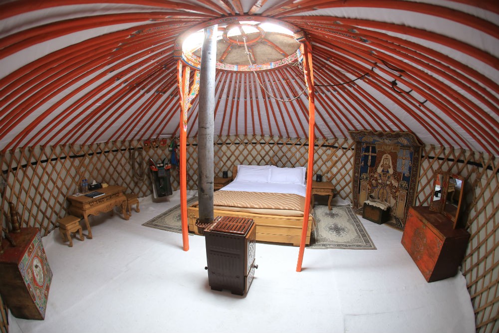 The inside of a luxury ger, Mongolia. Photo: Nomadic Expeditions