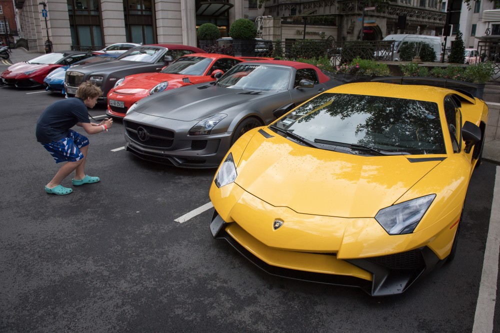 Lamborghini, a Mercedes, a Porsche, a Rolls-Royce