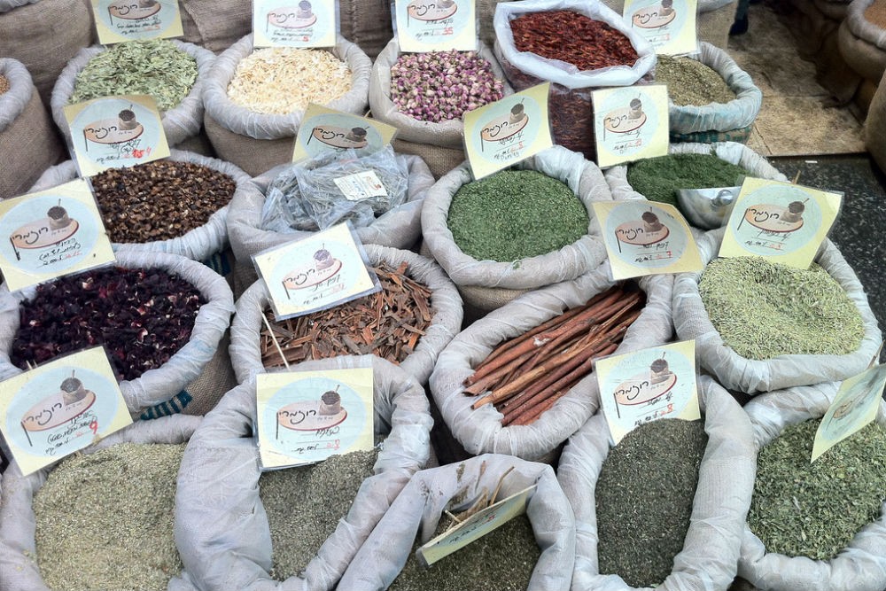 spice bags at Mahane Yehuda Market, Jerusalem