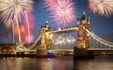 Fireworks over London's Tower Bridge on New Year's Eve