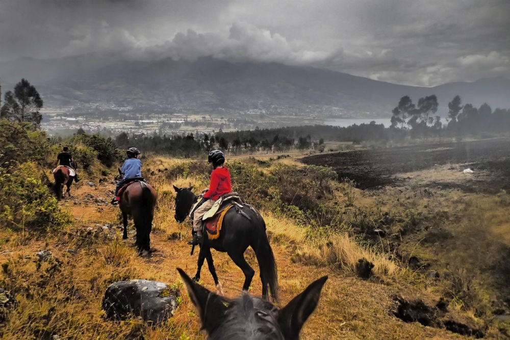 Horseback riding at Hacienda Cusin, Ecuador