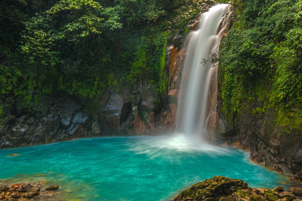 Rio Celeste Waterfall photographed in Costa Rica
