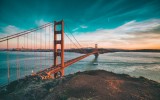 Golden Gate Bridge, San Francisco, California at sunset