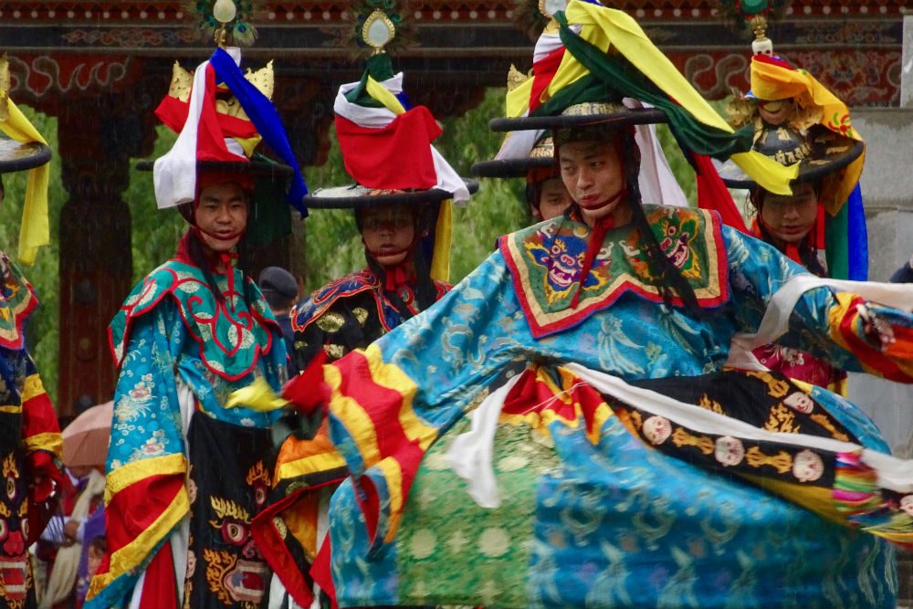 Bhutan festival dancers