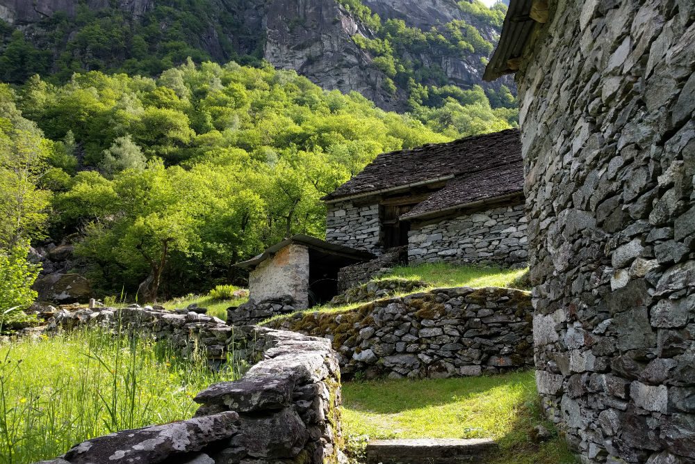 Valle Bavona stone village Ticino Switzerland