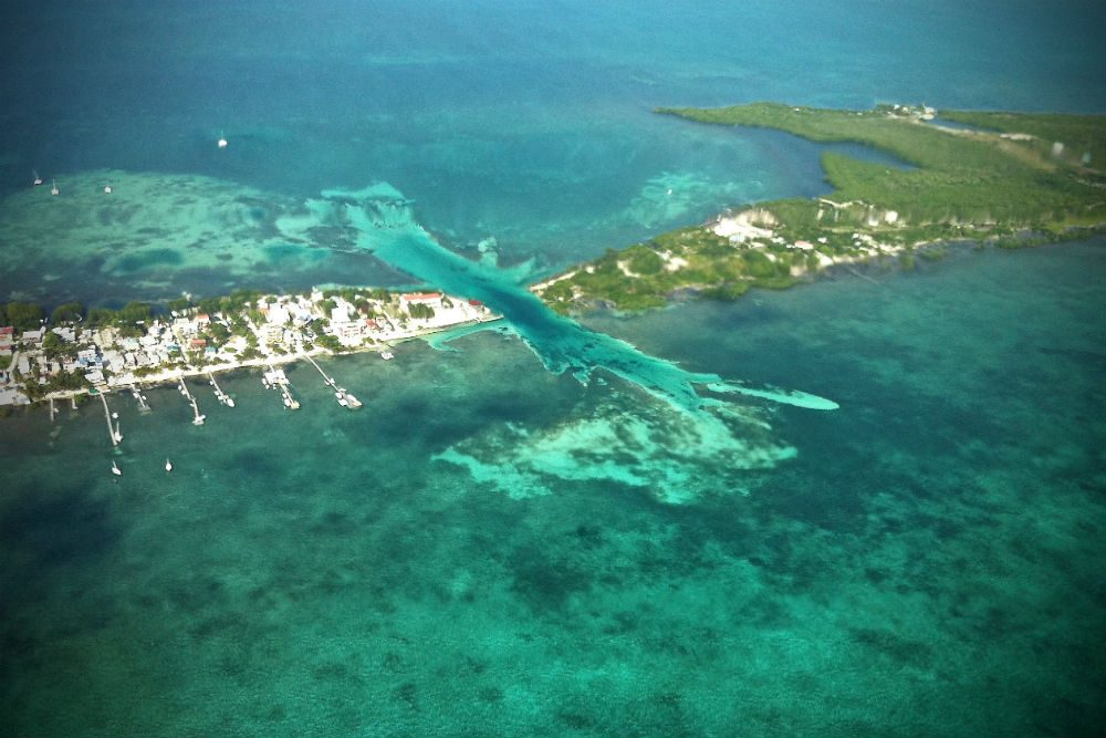 Belize coast aerial photo