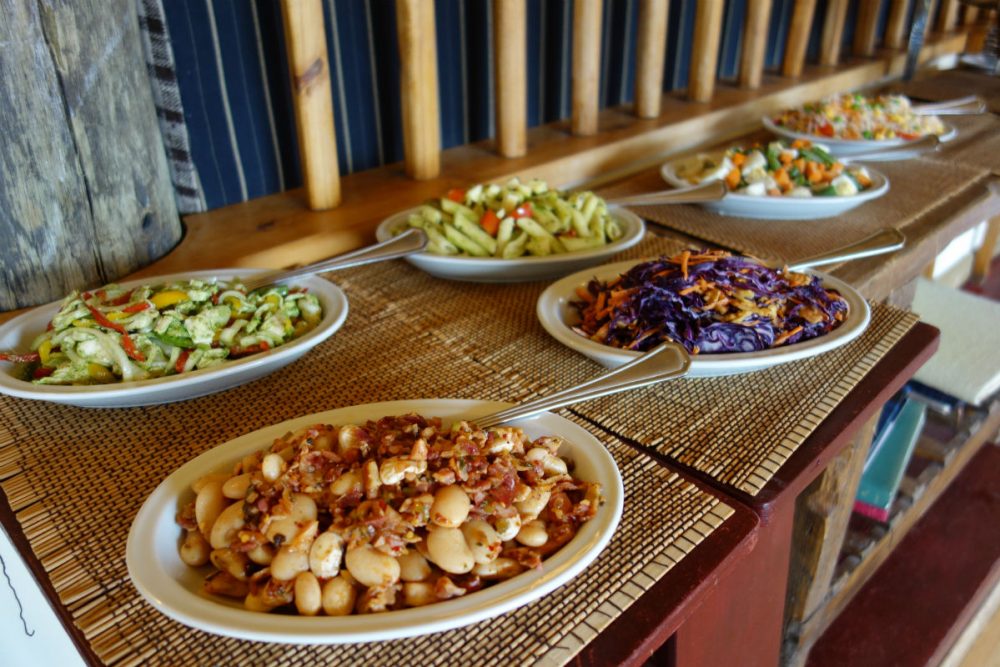 lunch dishes at Estancia Cristina in Argentine Patagonia