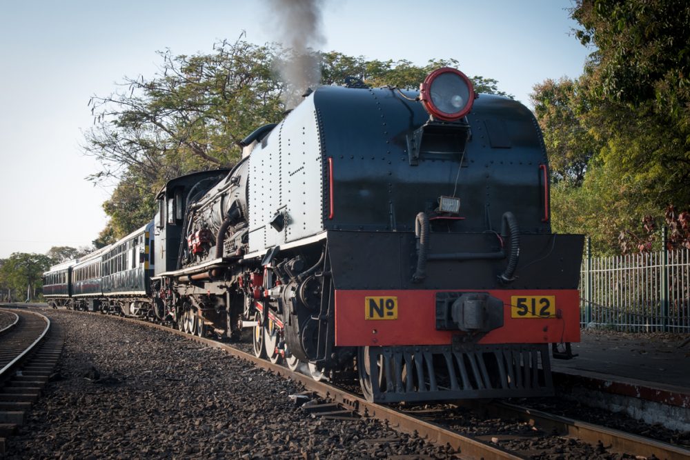 The Bushtracks Express train that goes to Victoria Falls Bridge