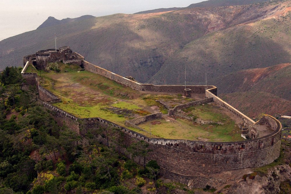 aerial view of St. Helena High Knoll fort