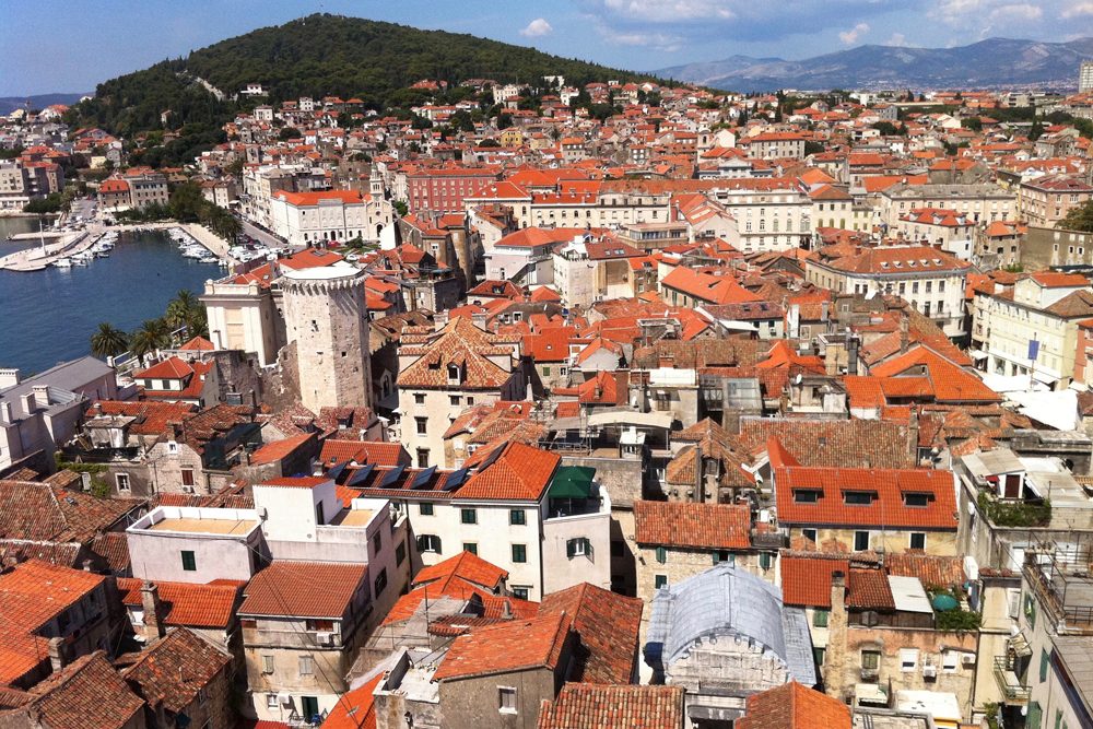 red roofs by the sea in Split, Croatia