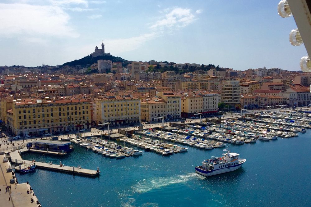 Marseille Old Port from atop ferris wheel